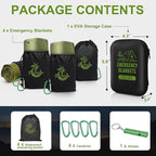 Emergency Blankets for Survival, 2-Pack/4-Pack Space Blankets, Gigantic & Extremely Thick Survival Blanket, Suitable for Outdoor Survival, Camping, and Hiking