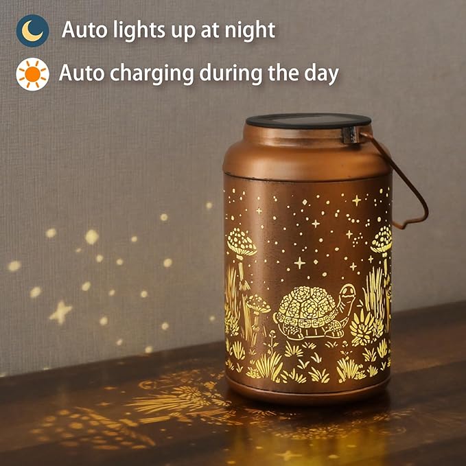 Solar Lanterns Outdoor Waterproof - Turtle Solar Lights Outdoor Garden Decor for Outside, Birthday Gifts for Women, Mom, Mothers Day Gifts, for Patio, Yard, Lawn, Balcony