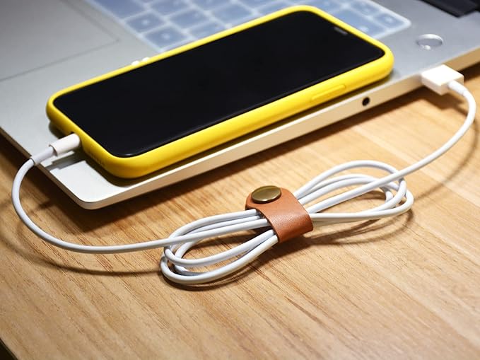 CAILLU Stocking Stuffers for men 10 Pack Cord Organizer,Cord Holder,Cable Clips Leather,Cable Organizer USB Holder,Wire Organizer,Cord Keeper,Ties Mens Cord Organizer Stocking Stuffers
