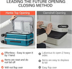 Hanke 24 Inch Checked Luggage PC Hard Case Luggage Top Opening Aluminum Frame Tsa Luggage Suitcases with Wheels for Travel Woman Men, Caribbean Blue.