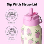 BOTTLE BOTTLE 32oz Insulated Water Bottle Stainless Steel Sport Water Bottle with Straw Dual-use Lid Design for Gym with Pill Box