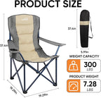 Colorsoul 2 Pack Folding Camping Chairs, Outdoor Lawn Chair Set of 2, Padded Camping Chairs w/Cup Holder & Carry Bag for Sports Garden Beach Terrace, American Flag