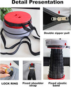 Deer's Life Portable Collapsible Stool with Cushion Pad, Retractable Folding Telescopic Camping Seat for Adults, Small Lightweight Sturdy Adjustable Stools for Travel,Kitchen,Garden,Fishing