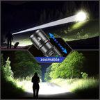 JAY-PARK Flashlights High Lumens, Rechargeable Flashlight 10000 Lumens with Magnetic, Bright Flash Light 9 Modes with 5000 mAh Battery, Tactical Flashlight for Camping, Hiking, Dog Walking