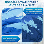 Camping Blanket Waterproof, Packable Down Alternative Puffy Printed Camp Blankets Ultra Warm Lightweight Hammock Top Quilt Outdoor Blanket for Travel Picnic Stadium Hiking Party Cold Weather 55"x78.8"