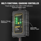 SUNAPEX 30W Flexible Solar Panel with MPPT Charge Controller, Solar Battery Charger Maintainer, 12V Waterproof Solar Trickle Charger for Car, Motorcycle, Boat, Marine, RV, Trailer, Tractor,Truck, etc