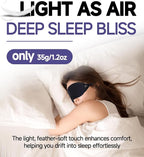 Mavogel Cotton Sleep Eye Mask - Updated Design Light Blocking with Adjustable Nose Bridge, Soft and Comfortable Night Eye Mask for Men Women, Eye Blinder for Shift Work, Includes Travel Pouch, Black