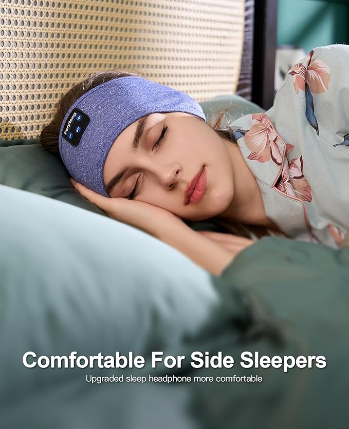 Perytong Sleep Headphones Wireless, Bluetooth Sports Headband Headphones with Ultra-Thin HD Stereo Speakers Perfect for Sleeping,Workout,Jogging,Yoga,Insomnia, Air Travel, Meditation (SkyBlue)