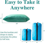 Small Shredded Gel Memory Foam Pillow，Adjustable for Contoured Support -Portable Ideal for Backpacking, Camping, Travel, Car, Airplane,Office Nap