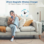 Magnetic Wireless Charger for iPhone 16, 2Pack 10FT 15W Fast Mag-Safe Charger, Wireless Charging Pad with USB C Fast Charging Block for iPhone 16 Pro Max/15/14/13/12/Plus/Pro/Pro Max,AirPods 3/2/Pro 2