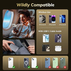 [0.3" Ultra Slim] [Alloy-Made] [Credit Card] Magsafe Portable Charger for iPhone, 2026 Upgrade 5000mAh Fast Charging Magnetic Power Bank, Wireless Battery Pack for iPhone 17 Air 16 15 Pro Max 14 13