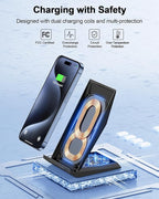 Fast Wireless Charger, [2 Pack] NANAMI Qi Certified Wireless Charging Stand for iPhone 16/16 Plus/16 Pro/16 Pro Max/15/14/13/12/12 Pro Max, Samsung Galaxy S24/S24 Ultra/S23/S22/S21/S20, Pixel 6/5/4XL