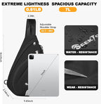 Seektop Crossbody Bag Anti-Theft RFID Blocking Waterproof 400D Nylon Lightweight Small Sling Backpack Shoulder Bags Chest Pack for Travel Hiking Outdoor Commuting Men Women Black