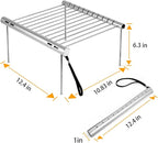 NASHRIO Portable Camping Grill, Folding Compact Stainless Steel Charcoal Barbeque Grill for Picnics, Backpacking, Backyards, Survival