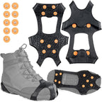 Ice Snow Grips for Boots Shoes, Anti-Slip Rubber Traction Cleats for Walking on Snow and Ice, Easy to use for Hiking, Walking, Climbing, Jogging(S/M/L Size)