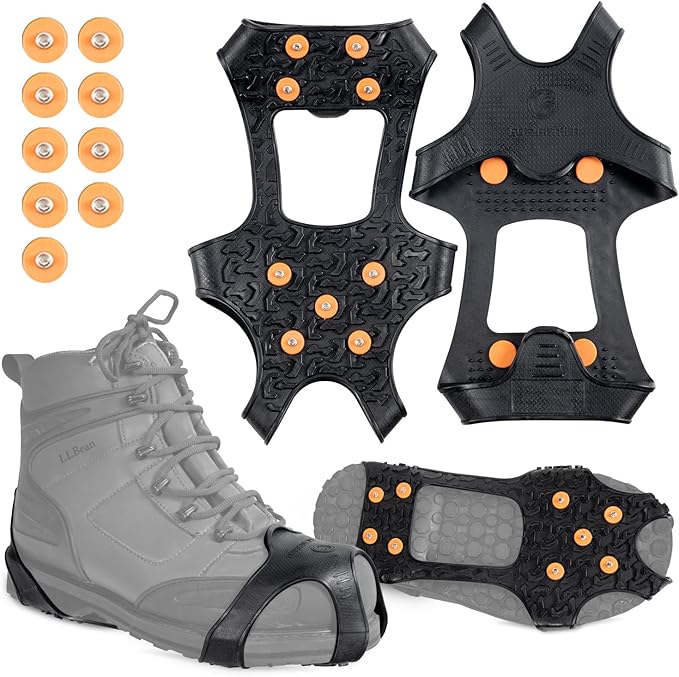 Ice Snow Grips for Boots Shoes, Anti-Slip Rubber Traction Cleats for Walking on Snow and Ice, Easy to use for Hiking, Walking, Climbing, Jogging(S/M/L Size)