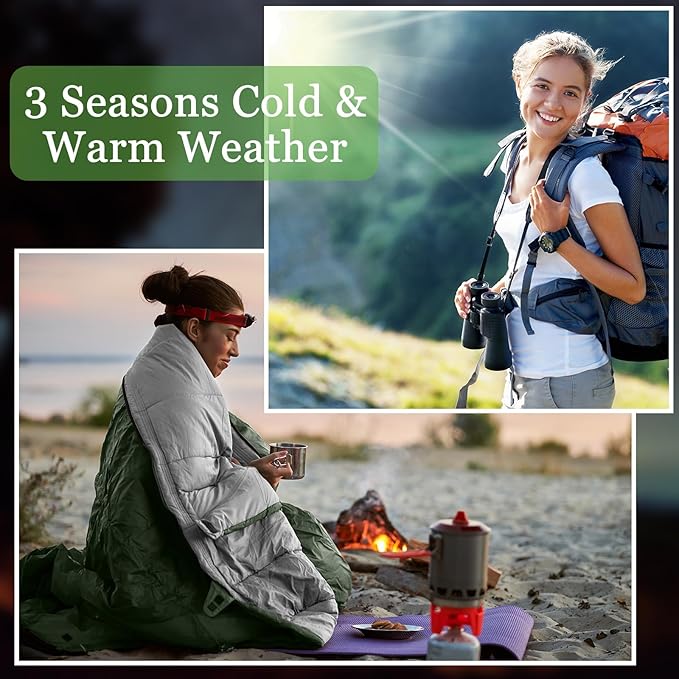 Macarrie 6 Pack Camping Sleeping Bags Bulk for Adults, 4 Season Cold Weather Sleeping Bag with Compression Sack Lightweight Waterproof Essential Gear for Backpacking Hiking Travel