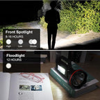 Rechargeable Spotlight Flashlight, High Lumens Handheld Spotlight,LED Searchlight with Shoulder Strap and USB Output for During Hurricane,Emergency, Storms,Hunting, Hiking, Camping(Black Pack of 2)