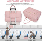 Large Women Travel Duffle Bag - Carry on Overnight Bag Weekend Travel Duffel Tote Gym Bag with Wet Pocket Toiletry Weekender Overnight Bag for Travel Business Trips Sports Hospital Pink 3 Pcs Set