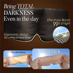 LULUSILK Reversible Mulberry Silk Sleep Mask for Women and Men, Adjustable Real Silk Eye Mask for Sleeping, Grey and Black, Pack of 1