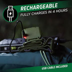 Energizer Rechargeable LED Headlamp, IPX4 Water Resistant, High-Powered Bright LED, Multiple Light Modes, Best Headlight for Camping, Running, Outdoors, Emergency Light, USB Included