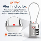 TSA Accepted Luggage Travel Lock, Set-Your-Own Combination Lock for School Gym Locker, Luggage Suitcase Baggage Locks, Filing Cabinets, Toolbox, Case (Silver, 1 Pack)
