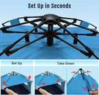 WhiteFang Deluxe Pop Up Beach Tent Sun Shade Shelter for 3-4/5-6 Person, UV Protection, Extendable Floor with 3 Ventilating Windows Plus Carrying Bag, Stakes, and Guy Lines