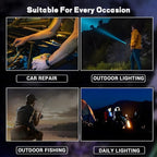 Rechargeable LED Flashlight 2 Pack,90000 High Lumens Tactical Flashlights with 7 Modes,Waterproof Zoomable Handheld Flash Light with COB Work Light for Emergencies,Camping,Home