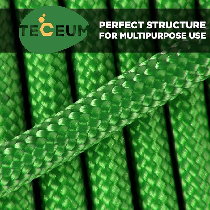 TECEUM 5/32" Paracord Rope 1000 – 1000ft / 200ft / 100ft / 50ft – Tactical Parachute Cord 4mm – 45+ Colors – Nylon String for Survival & Camping Gear – Stripe Cord for Survival – Utility Rope