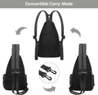MOSISO Sling Backpack Travel Hiking Daypack, Crossbody Convertible Sling Bag with Front Pocket One Shoulder Chest Bag