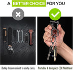 Carabiner Keychain Stainless Steel Multitool - 11 in 1 Tactical Emergency Survival Gear - Glass Breaker,Bottle Opener, Wrench, Screw Drivers, Key Clip, EDC Pocket and Backpack Tool