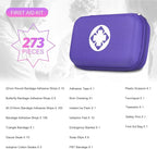 Car-Home Survival First-Aid Kit Emergency-Kit - Purple 273Piece Equipment Travel Supplies First Aid Set Home Essentials Camping Hiking YIDERBO