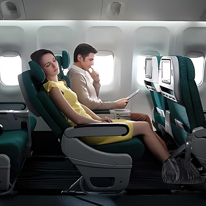 Foot Hammock for Plane Travel Essentials Relax Your Foot Rest for Airplane Gadgets Adustable Airplane Travel Accessories for Flight Essentials (Starry Sky)