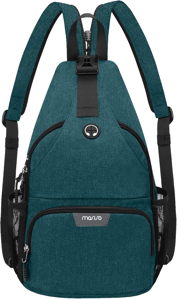 MOSISO Sling Backpack Travel Hiking Daypack, Crossbody Convertible Sling Bag with Front Pocket One Shoulder Chest Bag