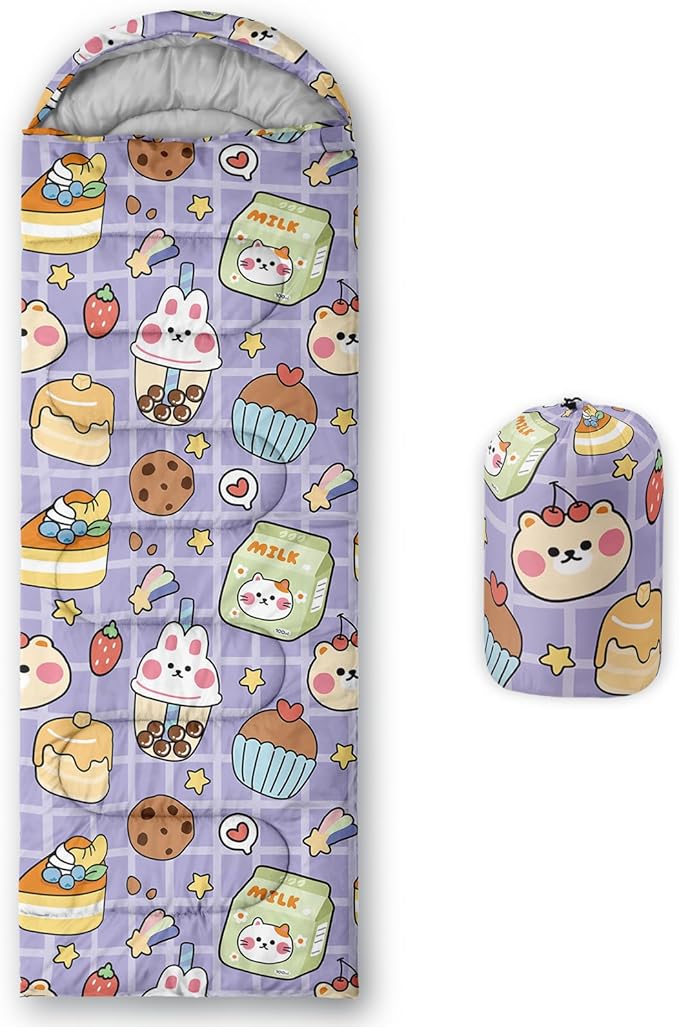 QOOMO Camping Sleeping Bags,3 Season Warm & Cool Weather,Lightweight,Waterproof Sleeping Bags for Adults & Kids,Traveling,and Outdoors,Camping Gear Equipment