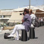 ALEVMOOM Collapsible Stool with Cushion, Portable Telescoping More Sturdy Load Capacity 200kg, Retractable Adjustable Camping Folding Stool for Outdoor Hiking BBQ Climb