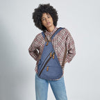 KL928 Canvas Sling Bag - Small Crossbody Backpack Shoulder Casual Daypack Rucksack for Men Women(Large Version)