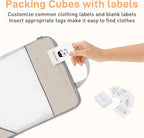 Compression Packing Cubes for Travel 6 Set Expandable Packing Organizers Durable Luggage Bags Organizers for Suitcases Travel Accessories (Beige)
