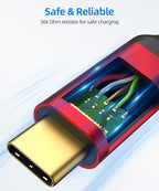 SUNGUY 10Gbps Android Auto USB C Cable, [2-Pack,1.5FT] 3A Fast Charging & Data Transfer USB C CarPlay Cable, Compatible with iPhone 17/16/15 Pro Max, Galaxy S22 S21 Note 20, Pixel 7 (Red)
