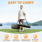 2 Person Outdoor Hammock with Stand, Cotton Rope Hammock with Polyester Pad, Adjustable Steel Frame, Portable with Carrying Bag – for Patio, Backyard, Garden, Beach, Blue Stripe