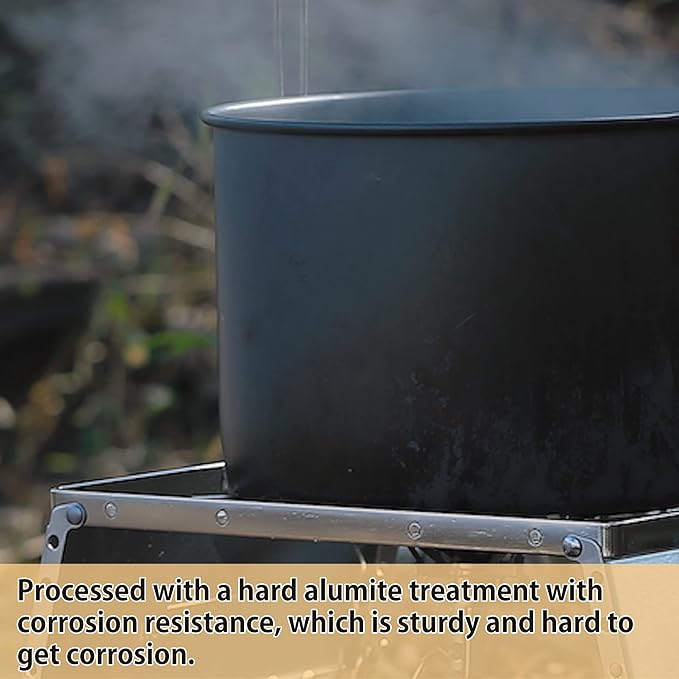 CAMPINGMOON Camping Pot 5.5-Quart Portable Campfire Cooking Hanging Pot Lightweight Aluminum MC-255