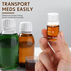 Baderke 4 Pcs Liquid Medicine Travel Container Scale Glass Liquid Containers Small Single Dose Medicine Bottles Dispenser and Leak-proof Plug Travel Essentials Accessories(Clear,5ml)