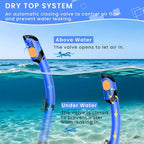 Snorkeling Gear for Adults, Adult Snorkel Mask Set Scuba Diving Dry-Top, Swimming Goggles w/Nose Cover, HD Tempered Glass Panoramic Anti-Leak Anti-Fog, Travel Snorkeling Packages Storage Bag, 2 Pack