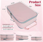 Large Compression Packing Cubes for Travel, 2 Set Compression Bags Travel Cubes for Packing Suitcase Organizer Luggage Organizer Bags Set, Pink