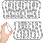50PCS M8x5/16 Gavanized Steel Carabiner Clips, 3" Heavy Duty Spring Snap Hooks Carabiner, 470LBS Capacity Spring Quick Links Clips for Camping Hiking Hammock Swing and Outdoor Activities