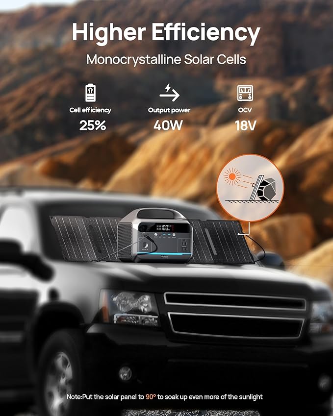 Portable Power Station 90,000mAh with 40W Solar Panel, DaranEner 288Wh LiFePO4 Battery, Backup w/2× 350W (600W Surge)110V Pure Sine Wave AC Outlet, Solar Generator for Home Backup, CPAP, RV, Camping