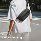 tomtoc 3.5L X-Pac Sling Bag with RFID Blocking, Crossbody Bag Minimalist Chest Shoulder Pack for Men/Women, Water-resistant Lightweight Casual Funny Pack for Travel/Daily Commute