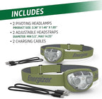Energizer Rechargeable LED Headlamp, IPX4 Water Resistant, High-Powered Bright LED, Multiple Light Modes, Best Headlight for Camping, Running, Outdoors, Emergency Light, USB Included