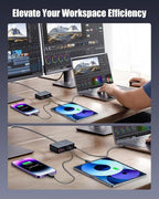 USB C Charger Block 440W Charging Station Hub,8 Port GaN III Fast Charging Brick with 5ft Extension Cord,PD PPS 100W Laptop Power Adapter for MacBook Pro/Air,iPhone 16/15,Samsung Galaxy,Dell