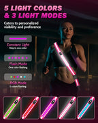 LED Reflective Belt Sash - 5 Lights Colors & 3 Light Modes High Visibility Night Safety Belt, Rechargeable Light Up Running Gear Adjustable Vest Straps for Runners Walkers Men Women